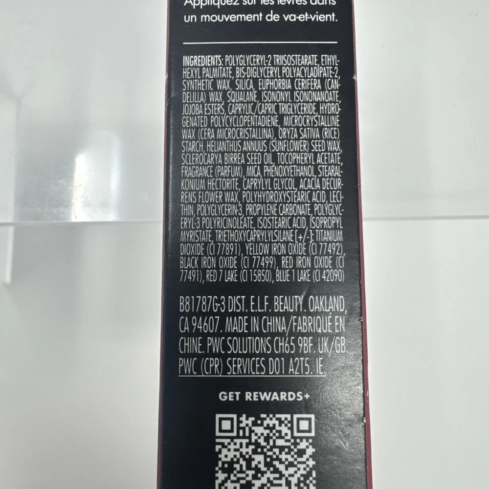 7X e.l.f.  O Face Satin Lipstick EFFORTLESS 0.13 oz Black Case 0.13 oz New Elf